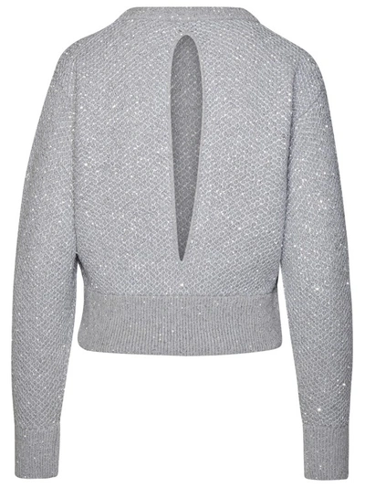 Shop Stella Mccartney Grey Wool Blend Sweater In White