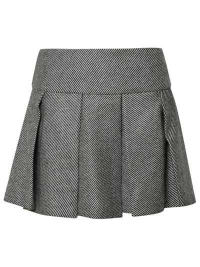 Shop Patou Two-tone Virgin Wool Skirt In Grey
