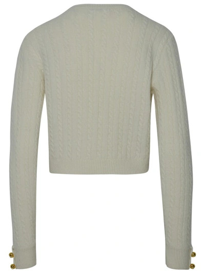 Shop Chiara Ferragni Ivory Wool Blend Sweater In Grey