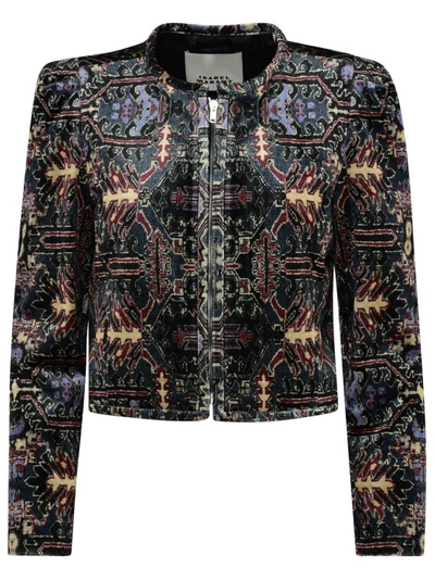 Shop Isabel Marant Valian' Multicolor Cotton Blend Jacket In Black