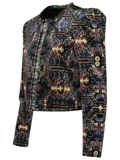 Shop Isabel Marant Valian' Multicolor Cotton Blend Jacket In Black