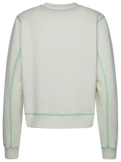 Shop Ganni Isoli Rock' Bio Ivory Cotton Sweatshirt In White