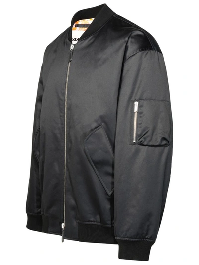 Shop Jil Sander Black Cotton Bomber Jacket In Grey