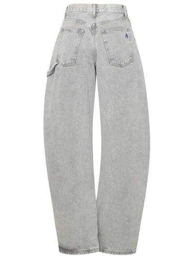Shop Attico Effie' Grey Cotton Jeans