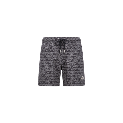 Shop Moncler Collection Short De Bain À Imprimé Monogramme In Gris