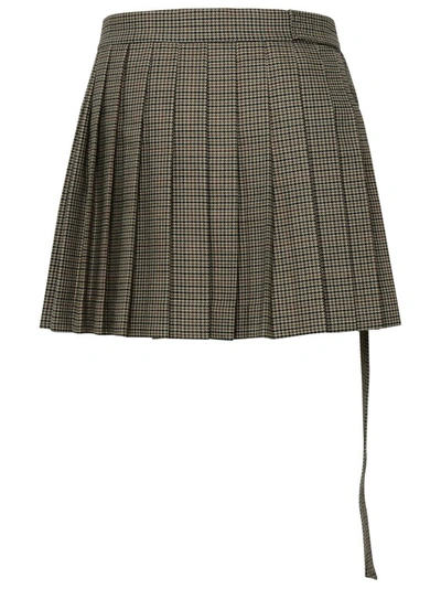 Shop Ami Alexandre Mattiussi Kilt' Wool Miniskirt In Grey