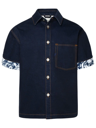 Shop Burberry S/s Jeans Shirt In Black
