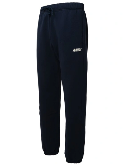 Shop Autry Blue Cotton Jogger Pants In Black