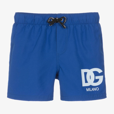 Shop Dolce & Gabbana Baby Boys Blue Swim Shorts