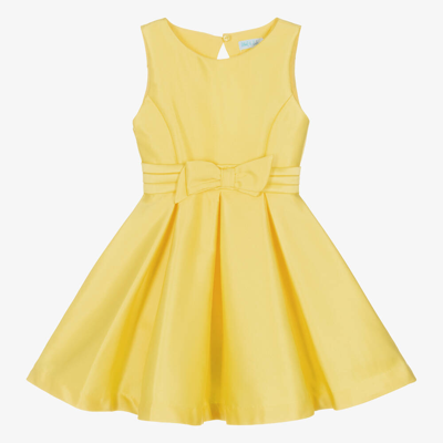 Shop Abel & Lula Girls Bright Yellow Satin Twill Dress