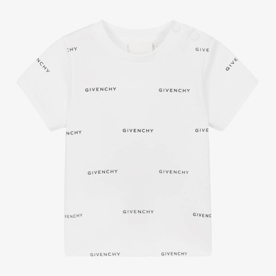 Shop Givenchy Boys White Cotton 4g Logo Print T-shirt