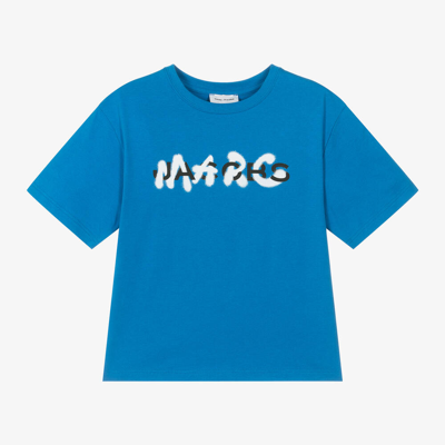Shop Marc Jacobs Boys Blue Organic Cotton T-shirt