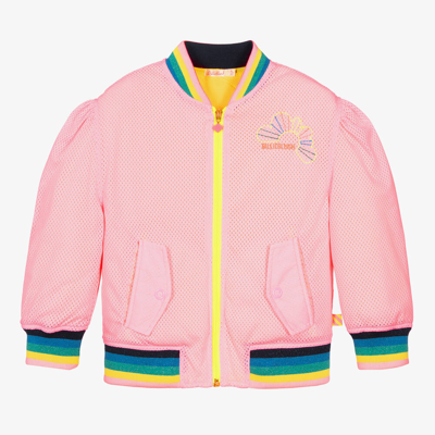Shop Billieblush Girls Pink Mesh Bomber Jacket