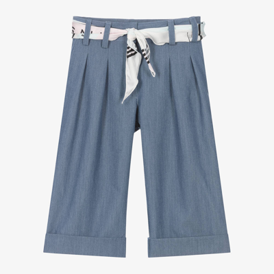 Shop Lapin House Girls Blue Chambray Cropped Trousers
