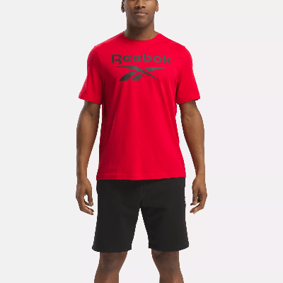 Shop Reebok Men's  Identity Big Stacked Logo T-shirt In Red