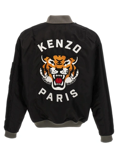 Shop Kenzo 'lucky Tiger' Bomber Jacket In Black