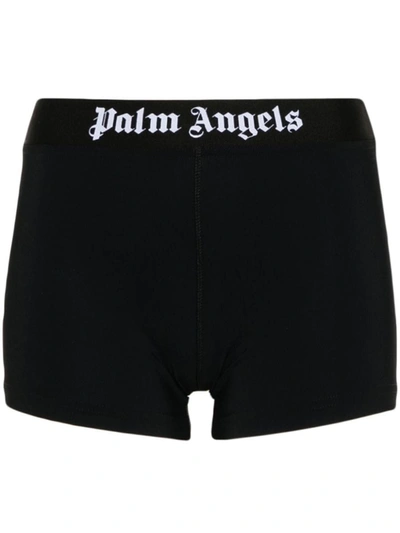 Shop Palm Angels Logo-print Sport Shorts In Black White
