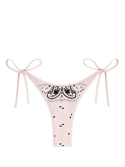 Shop Palm Angels Paisley-print Bikini Bottoms In Pink Pink