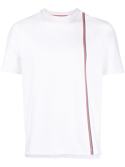 Shop Thom Browne T-shirt Mit Rwb-streifen In White