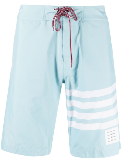 Shop Thom Browne 4-bar Stripe Board Shorts - Men's - Polyamide/polyester/polyurethane In Blue