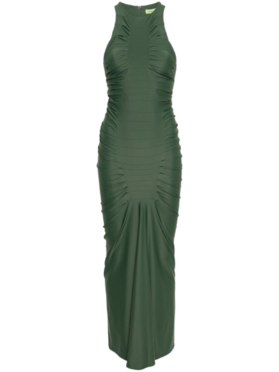 Shop Gauge81 Green Deni Draped Maxi Dress