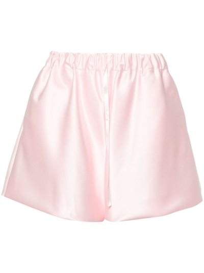 Shop Simone Rocha Pink Elasticated Satin Shorts