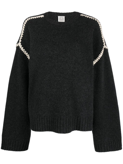 Shop Totême Toteme Whipstitched Cashmere Jumper