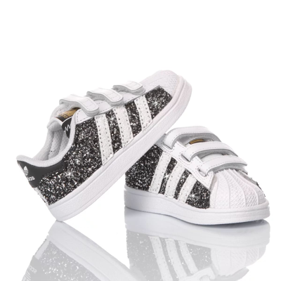 Shop Mimanera Adidas Superstar Baby Glitter Black Customized