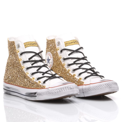 Shop Mimanera Converse Glitter Gold Customized