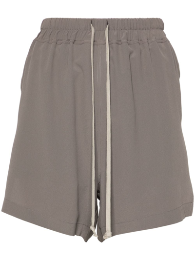 Shop Rick Owens Silk Blend Shorts In Grey