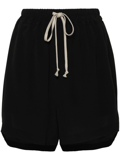 Shop Rick Owens Silk Blend Shorts In Black