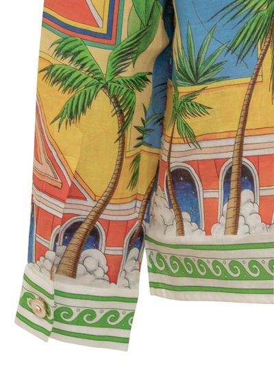 Shop Casablanca Linen Shirt In Multicolor