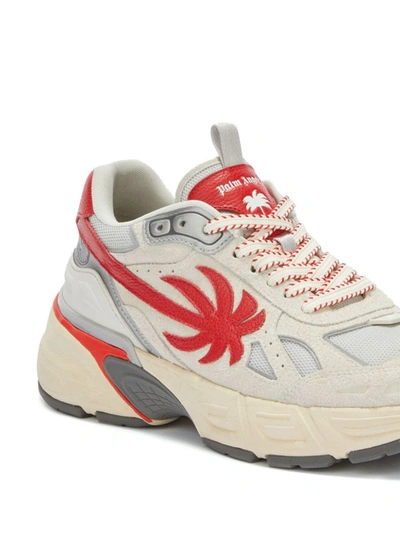 Shop Palm Angels The Palm Runner Sneakers In Beige Red