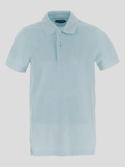 Shop Tom Ford Polo In Crystalblue