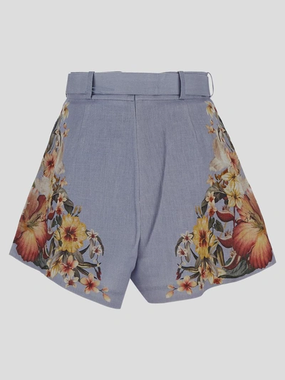 Shop Off-white Zimmermann Shorts In Bluepalm