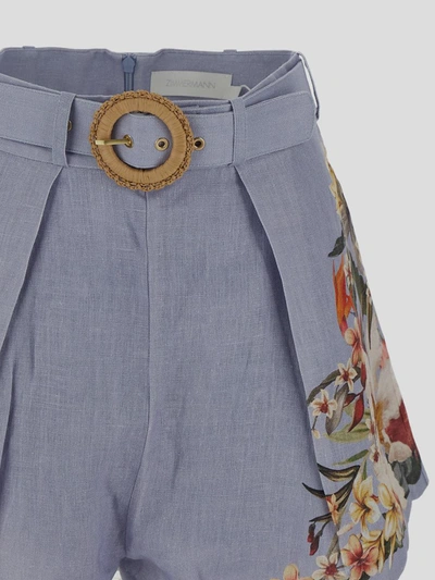 Shop Off-white Zimmermann Shorts In Bluepalm
