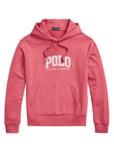 Shop Polo Ralph Lauren Men's Logo-embroidered Cotton-blend Hoodie In Nantucket Red
