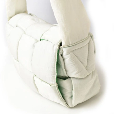 Shop Bottega Veneta Cassette White Synthetic Shoulder Bag ()