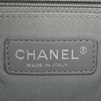 Pre-owned Chanel Boy Grey Leather Shoulder Bag ()