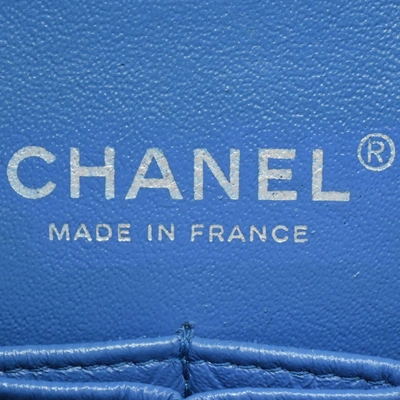 Pre-owned Chanel Double Flap Blue Leather Shoulder Bag ()