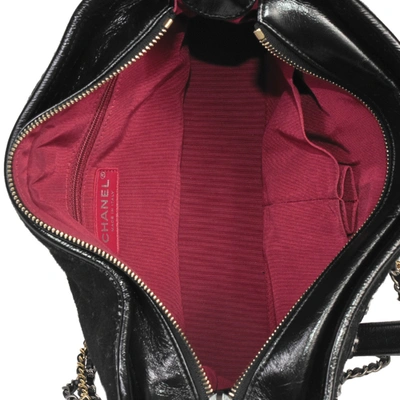 Pre-owned Chanel Gabrielle Black Leather Shoulder Bag ()