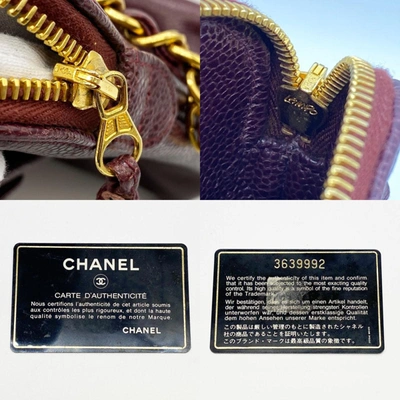 Pre-owned Chanel Logo Cc Burgundy Leather Shoulder Bag ()