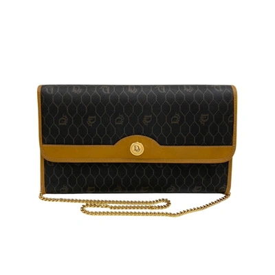 Shop Dior Honeycomb Brown Canvas Shoulder Bag ()