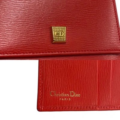Shop Dior Red Leather Wallet  ()