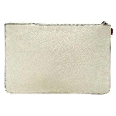 Shop Fendi -- White Leather Clutch Bag ()