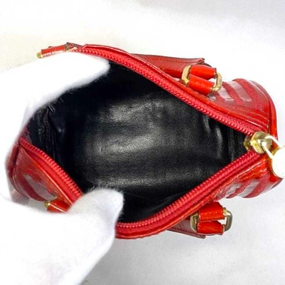 Shop Fendi Red Patent Leather Shoulder Bag ()