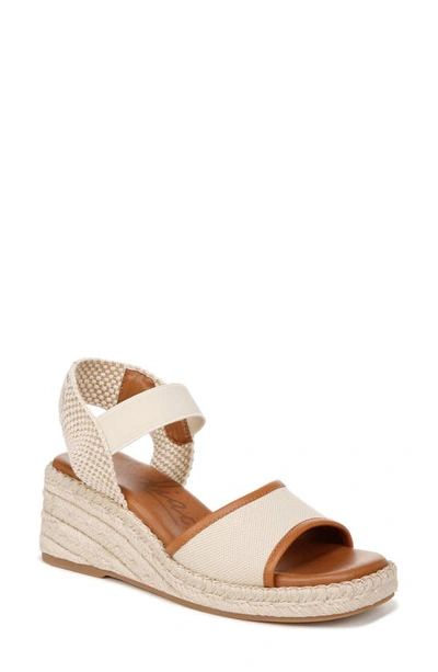 Shop Zodiac Noreen Espadrille Wedge Sandal In Bone White/ Tan Fabric