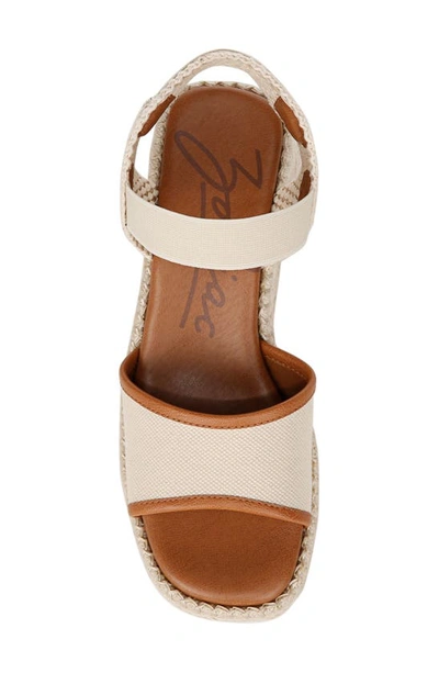 Shop Zodiac Noreen Espadrille Wedge Sandal In Bone White/ Tan Fabric