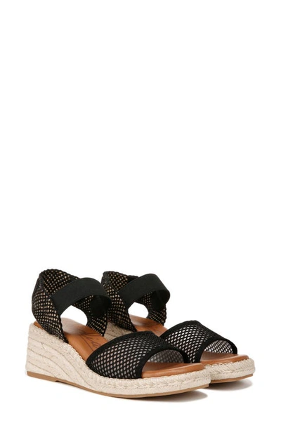 Zodiac Noreen Espadrille Wedge Sandal In Black Fabric