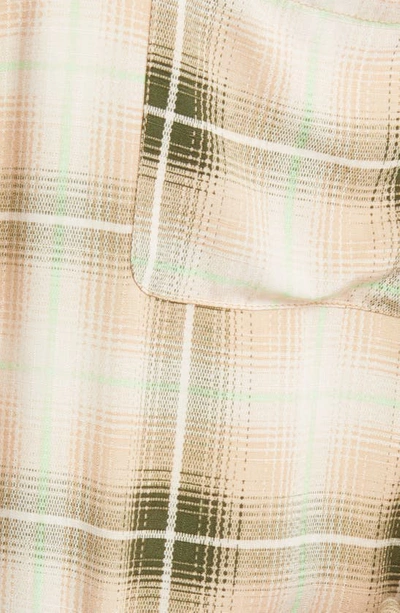Shop Bp. Plaid Crop Button-up Shirt In Green- Ivory Plaid
